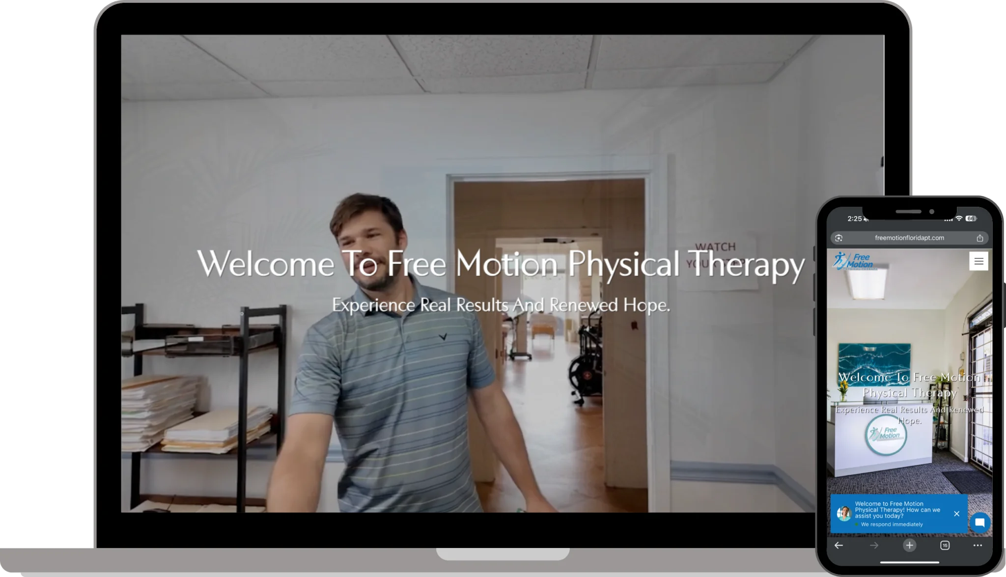Free Motion Physical Therapy clinic website design created by Evolved Marketing
