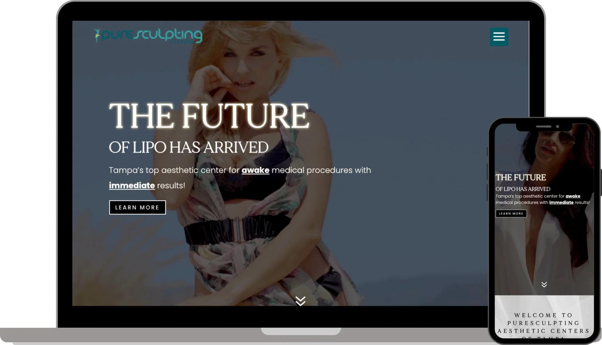 PureSculpting Aesthetic Centers website design by Evolved Marketing