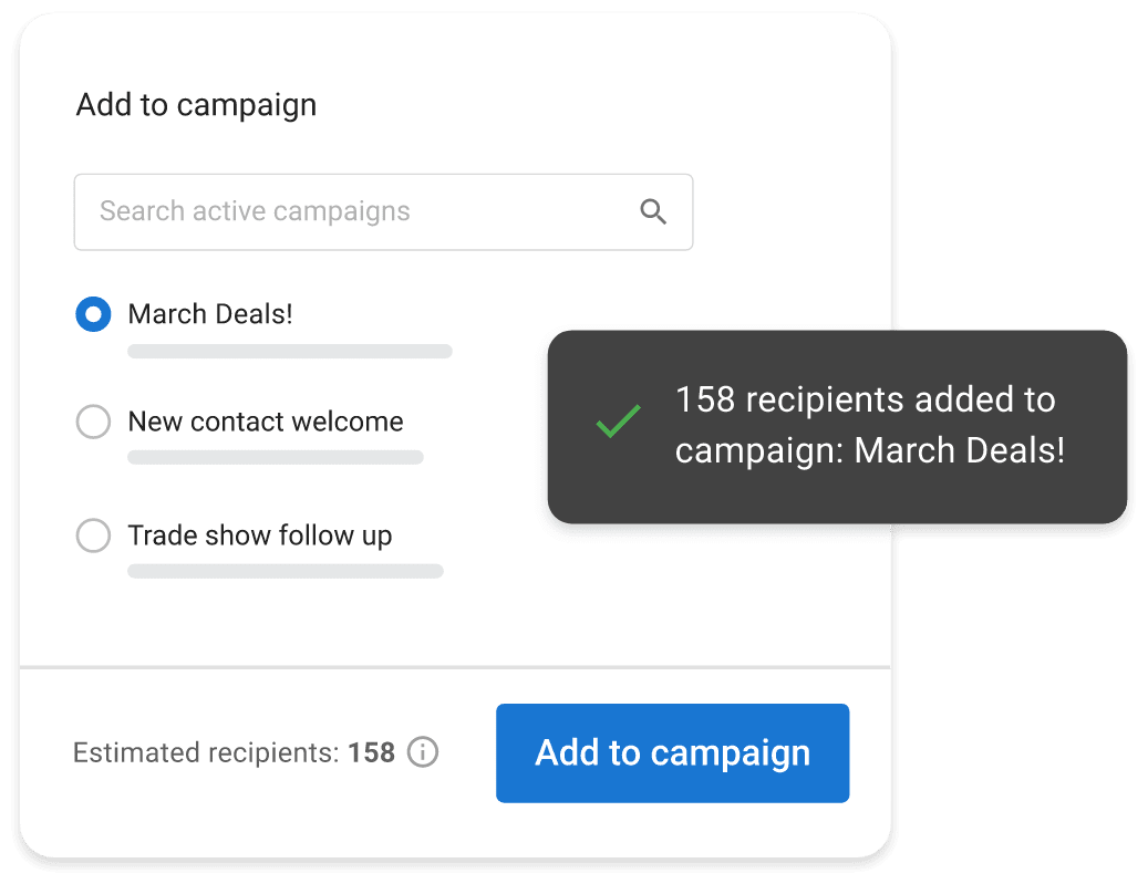Marketer targeting email audience through CRM dashboard and segmentation filters